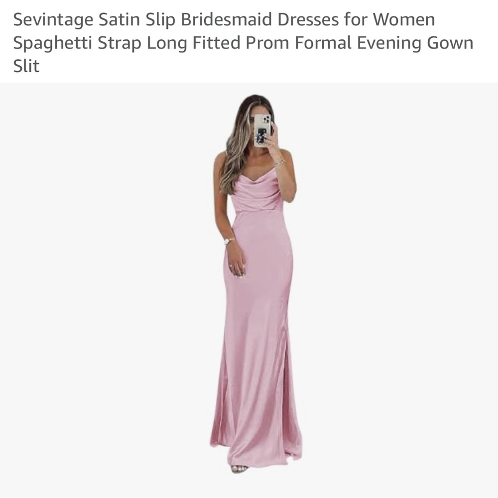 Vintage Blush Satin Prom Gown